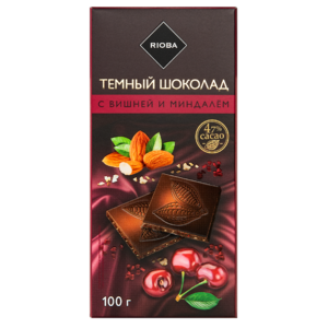 Шоколад РИОБА 100г темный вишня-миндаль