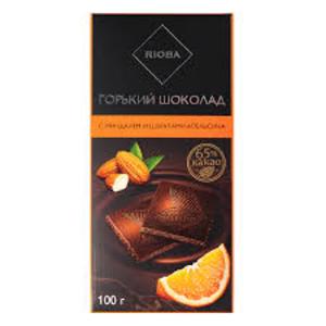 Шоколад РИОБА 100г горький миндаль-апельсин