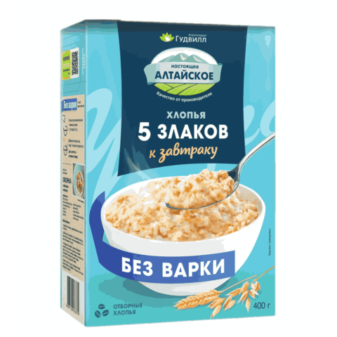 Хлопья ГУДВИЛЛ 3 злака 400г без варки