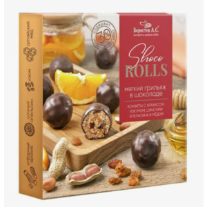 Конфеты БЕРЕСТОВ АС Шоко ролс 135г арахис/изюм/апельсин/мед