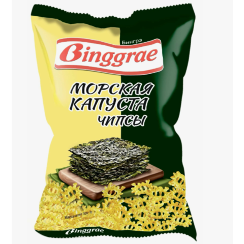 Чипсы нори БИНГРЭ 40г морская капуста