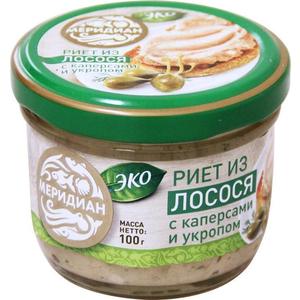 Риет из лосося МЕРИДИАН 100г с каперсами и укропом