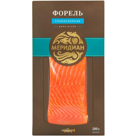 Форель МЕРИДИАН слабосоленая 200г кусок
