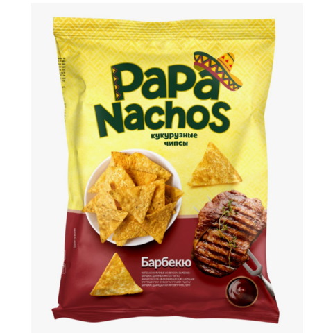 Чипсы ПАПА НАЧОС кукурузные барбекю 75г