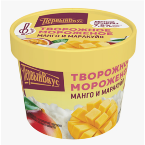 Мороженое ПЕРВЫЙ ВКУС Творожное 135г Манго-Маракуйя