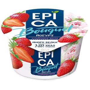 Йогурт ЭПИКА Букет 4,8% Клубника-роза 130г
