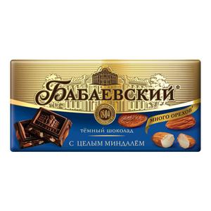 Шоколад БАБАЕВСКИЙ 90г Темный с миндалем