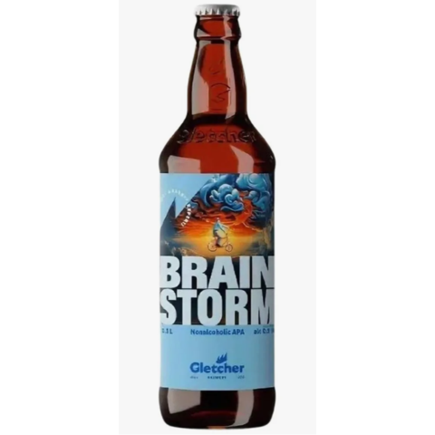 Пиво безалкогольное БРЕЙНСТОРМ АПА свет 0,5л ст/б