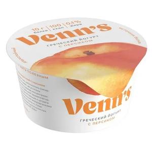 Йогурт VENN`S Греческий 0.1% 130г с персиком