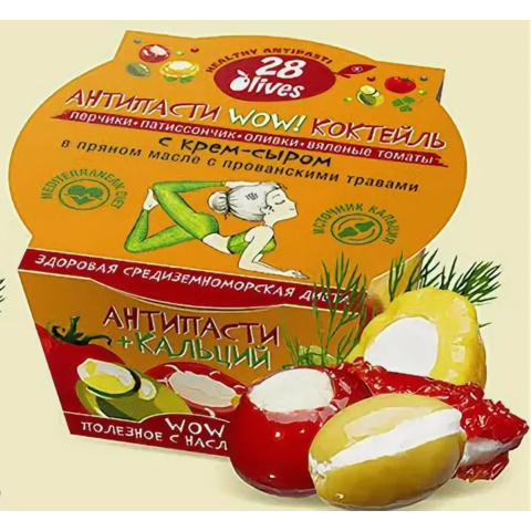 Антипасти 28 OLIVES WOW! вяленые томаты с крем-сыром 130г