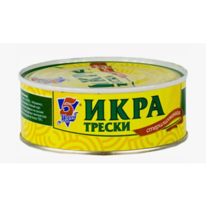 Конс Икра трески 5МОРЕЙ 120г ж/б