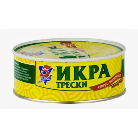 Конс Икра трески 5МОРЕЙ 120г ж/б