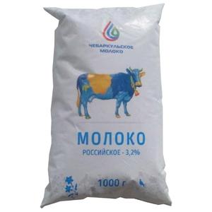 Молоко ЧЕБАРКУЛЬ 3,2% плёнка 1л