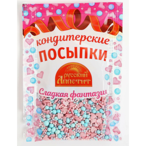 Посыпка кондитерская РУССКИЙ АППЕТИТ 30г Сладкая фантазия