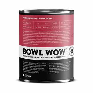 Корм BOWL WOW 340г для собак говядина с овощами