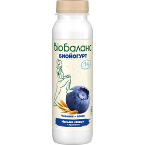 Биойогурт пит БИОБАЛАНС 1,0% Черника-злаки 270г