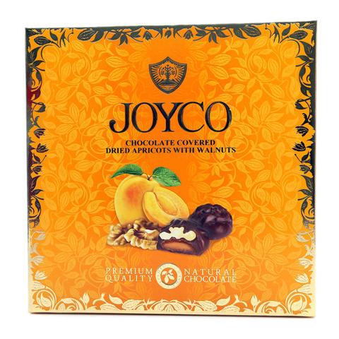 Конфеты JOYCO курага в шоколаде с грецким орехом 150г