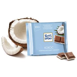 Шоколад РИТТЕР СПОРТ 100г Молочный кокосовая начинка