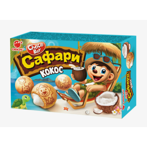 Печенье ОРИОН Чоко бой 42г Сафари кокос