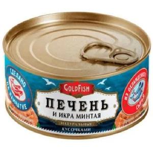 Конс Печень и икра ГОЛД ФИШ Минтая 120г ж/б