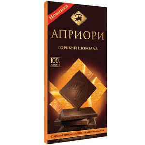 Шоколад АПРИОРИ 100г горький апельсин/миндаль