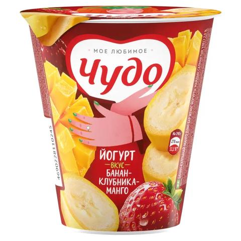 Йогурт ЧУДО 2,5% стакан банан-клубника-манго 290г