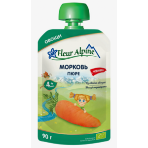 Пюре Fleur Alpine морковь с 4+ 90г