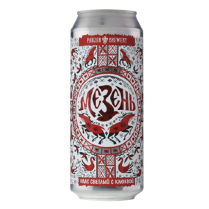 Квас PANZER BREWERY МЕЗЕНЬ с клюквой 0,45л ж/б