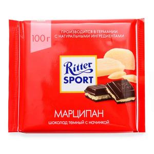 Шоколад РИТТЕР СПОРТ 100г Горький с марципаном