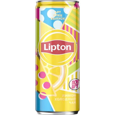 Чай ЛИПТОН черный 0,25л ж/б Лимон
