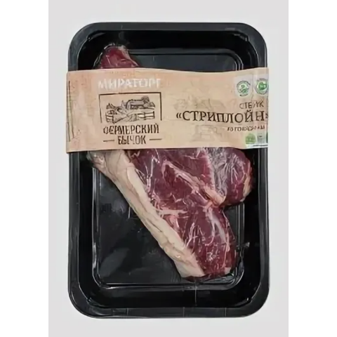 Говядина МИРАТОРГ Травяной откорм Стейк Стриплойн 500г охл