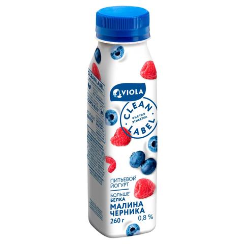 Йогурт пит ВИОЛА малина-черника 0,8% 260г