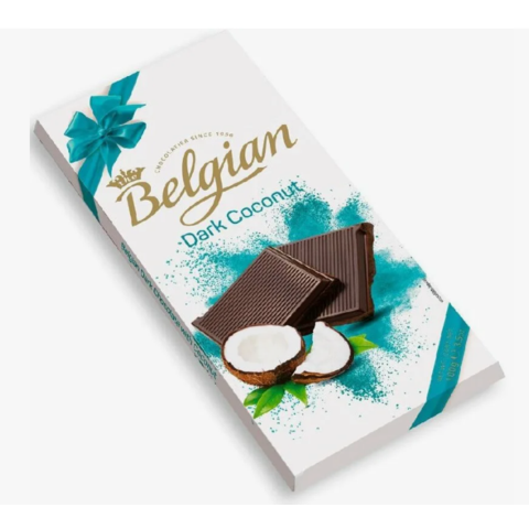 Шоколад THE BELGIAN темный с кокосовой стружкой 100г