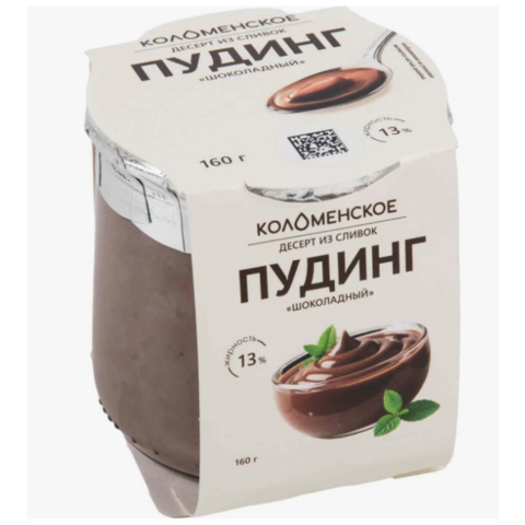 Десерт из сливок КОЛОМЕНСКИЙ 13% 160г Пудинг шоколад ст/б
