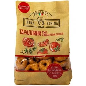 Сушки НИНА ФАРИНА Тараллини б/сахара 180г томат и травы