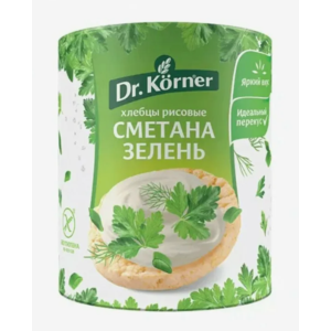Хлебцы Доктор Корнер Рисовые 80г Сметана-Зелень