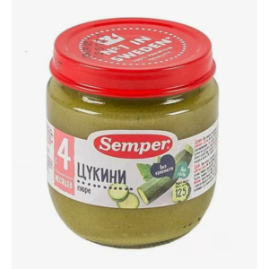 Пюре СЕМПЕР цукини 4+ 80г ст/б