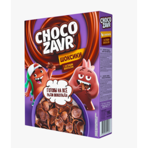 Завтрак ЛЮБЯТОВО CHOCOZAVR 195г Шоксики шоколадные