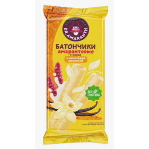 Батончики ДР.АМАРАНТ из муки амаранта 19г ваниль нач с какао в глаз без глютена