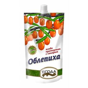 Ягода протертая СИБИРСКАЯ ЯГОДА 280г Облепиха  д/пак