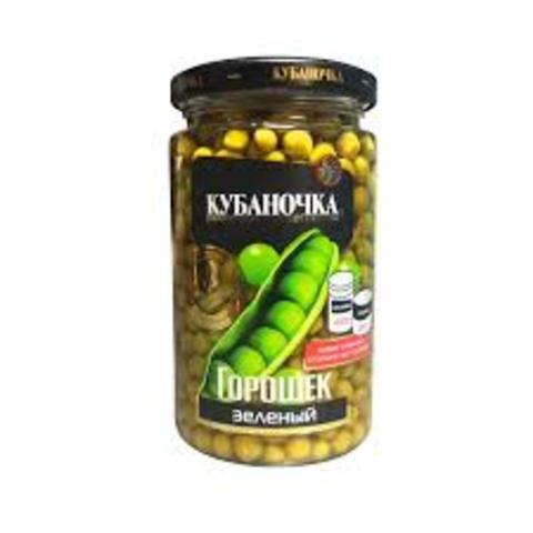 Горошек зеленый КУБАНОЧКА 370г с/б
