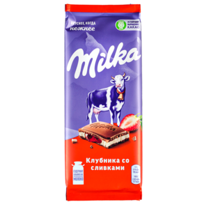 Шоколад МИЛКА 80г Клубника со сливками