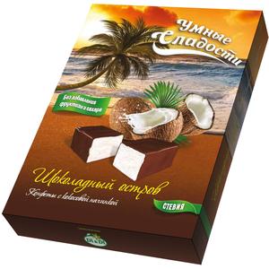 Конфеты ДИ ЭНД ДИ Умные сладости 90г Шоколадный остров С кокосовой начинкой