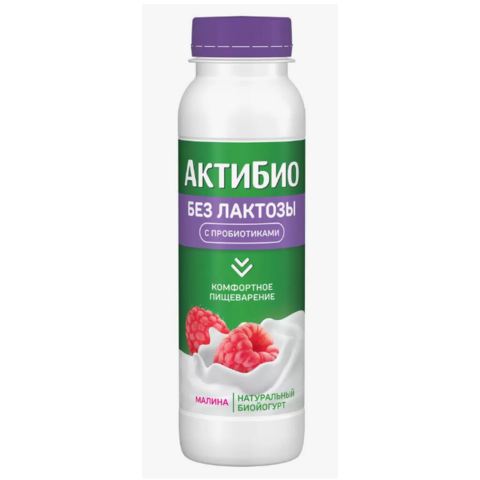 Биойогурт пит АКТИБИО 1,5%  260г Малина  без лактозы
