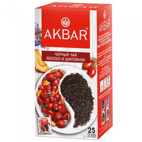 Чай АКБАР черный 25пак Яблоко - шиповник
