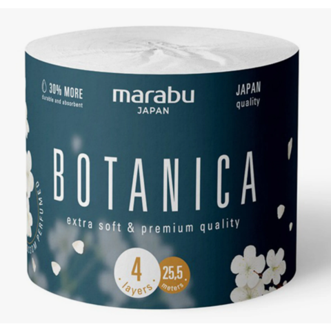 Бумага туал МАРАБУ Ботаника 4х слойная 1шт