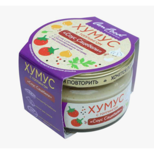 Хумус ПОЛЕЗНЫЕ ПРОДУКТЫ с топпингом соус сацебели 200г