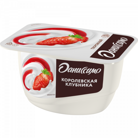 Продукт твор ДАНИССИМО 5,6% 130г Королевская клубника