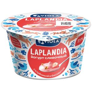 Йогурт ВИОЛА Лапландия 7% 180г Клубника бисквит