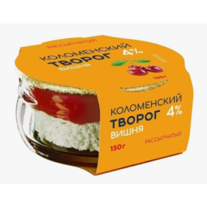 Творог КОЛОМЕНСКИЙ 4% 150г вишня